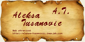 Aleksa Tušanović vizit kartica